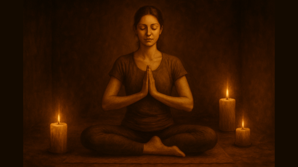 Person praktiziert Yoga in einem ruhigen Raum - Selbstfürsorge und emotionale Balance
